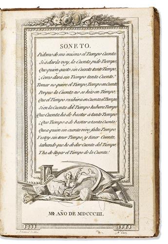 (MEXICAN IMPRINT--1803.) Illustrated book on the ages of man headed Soneto.